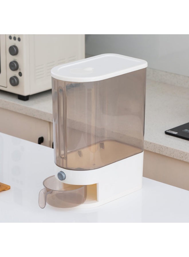 22 Lbs Rice Dispenser, Large Grain Container Storage with Lid Measuring Cylinder Moisture Proof Household Cereal Dispenser Bucket for Kitchen Soybean Corn,Clear - Image 5